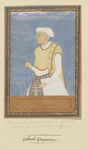 Portræt af Neknam Khan; han har været vesir for Sultan Abdullah og har tjent som hærfører (sar-lashkar) af Karnatak efter Mir Jumla af Anonymous