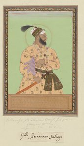 Portræt af Sultanji, den ældste søn af Aurangzeb, svigersøn af Sultan Abdullah; Aurangzeb fængslede ham og i det fangenskab døde han også. af Anonymous