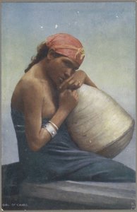 Portræt af en pige med en kande fra Cairo Girl of Cairo (titel på objekt) af Anonymous