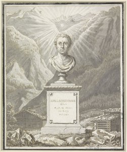 Portrætbuste af Johann Jakob Scheuchzer af Anonymous
