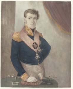 Prins Frederik af Holland som frimurernes stormester, 1817 af Anonymous