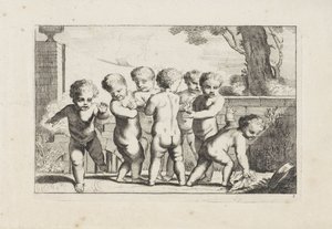 Leger putti lægger væv Spiller putti (serietitel) af Anonymous