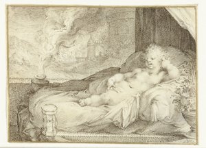 Putto liggende på en sofa af Anonymous