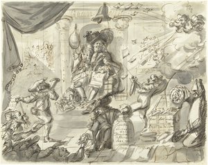 Quincampoix eller den store vind- og kålsælger, 1720 The Great Scene of Folly (ekstra stykker) (serietitel) af Anonymous