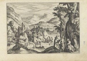 Flodlandskab Landskaber med figurer (serietitel) af Anonymous