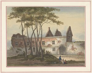 Ruin af gården Le Caillou Syv plader af Waterloo og dens omgivelser (serietitel) af Anonymous