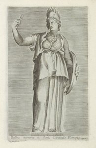 Skulptur af Bellona Bellona-marmor i kardinal Farrarias haver (titel på objektet) Antikke skulpturer i Rom (serietitel) Ikoner af de gamle statuer af byen Rom, som ses på offentlige steder (serietitel) af Anonymous
