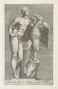 Skulptur af Jupiter som adelaar mødte Ganymedes Figur af Ganymedes i kardinal de