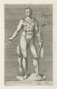 Sculptuur van Mercury Mercury Statue Marble, Alexander af Grand (...) (titel på objekt) Antieke Sculpturen i Rom (serietitel) Statuerne af byen Rom, som på offentlige steder er synlige (serietitel) af Anonymous