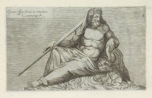 Skulptur af Oceanus Portræt af Oceanus i Rom i Cæsarernes grønne have (titel på objektet) Antikke skulpturer i Rom (serietitel) Ikoner af de gamle statuer af byen Rom, som ses på offentlige steder (serietitel) af Anonymous
