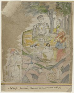 Shiva M Parvati Op Berg af Anonymous