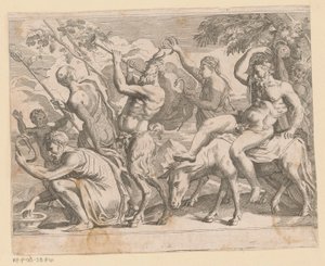 Silenus mødte saters en maenaden af Anonymous