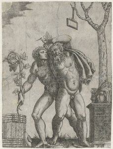 Silenus støttet af en ung Bacchant af Anonymous