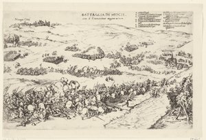 Slag op de Mookerheide, 1574 Slaget ved Moch, under Kommendator Maggiore An.o 1574 (titel på objekt) af Anonymous