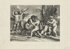 At spille putti i et landskab af Anonymous