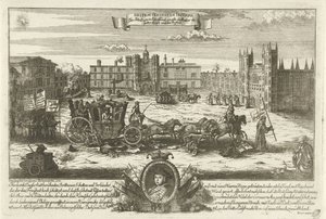 Spotprent op de Engelse foregivet Charles Edward Stuart, 1745 Despreendenten Trivmph / Oprøret i Skotland til alle elskere af tilbedelse og frihed (titel på objekt) af Anonymous