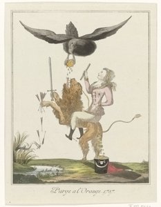 Tegneserie om hollandsk betaling til Preussen, 1787 Purge en l