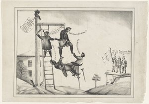 Tegneserie om den frivillige forstærkning, 1830 AUX Armes! AUX Armes! (Titel på objekt) af Anonymous
