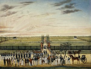 Begravelsen af fader Joannes Vitus Janssen (1803-43) i Paramaribo af Anonymous