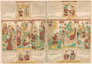 Massakren på de uskyldige og den hellige families tilbagevenden fra Egypten Barnedrab i Betlehem og den hellige families tilbagevenden fra Egypten af Anonymous