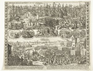 Datter af Willem III til England, 1688 The demolation of His kings: Highness in England on the 11th [novem]bris 1688 / Arrival of His kings: Highness in England on the 15th and 16th [novem]bris 1688 (titel på objekt) af Anonymous
