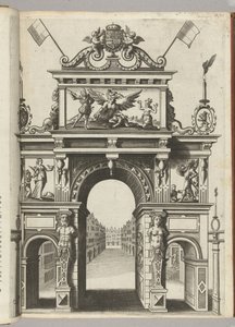 Triumfport med Ernst, der reddede Belgica fra Discordia, 1594 af Anonymous