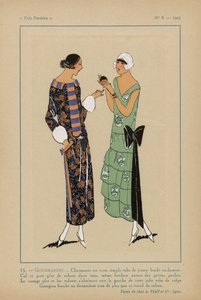Meget parisisk, 1923, nr. 8: 15.- GOURMANDISES. - Charmerende er denne enkle kjole... af Anonymous