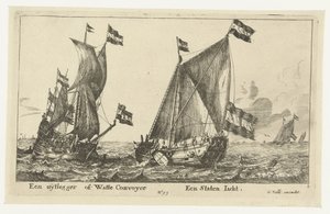 To skibe: en statsyacht og en tolk An Explainer eller Watte Convoyer A States Yacht (titel på objekt) af Anonymous
