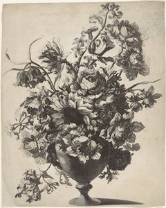 Vase med blomster af Anonymous