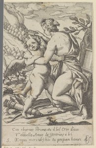 Venus kæmmer Amor .s hår Scener med Venus og Amor (kopier) (serietitel) Scherzi d