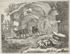 Fire hunde ved en ruin Hunde (serietitel) af Anonymous