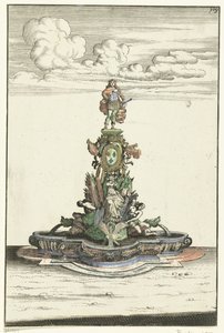 Firkantet kumme med halvcirkelformede buler Architectura Curiosa Nova (serietitel) af Anonymous