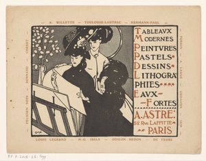 Visitkort af kunsthandler Achille Astre i Paris af Anonymous
