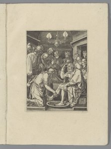 Voetwassing af Peter The Little Pass (serietitel) Passio Christi Ab Alberto Durer Nürnberg-figur (serietitel) af Anonymous