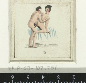 Et par elsker, kvinden står med ryggen til manden Eight Erotic Scene (serietitel)