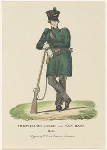 Van Dams frivillige jæger, 1830 Frivillig jæger af Van Dam 1830 (titel på objekt) af Anonymous