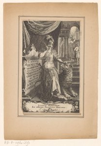 Vrouw met leeuw Titelside for: Lucius Annaeus Seneca en Antonius Thysius, L. Annaei Senecae tragoediae, 1651 af Anonymous