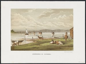 Waal bro ved Zaltbommel, 1869 Jernbanebro ved Zaltbommel (titel på objekt) Hovedjernbanebroerne i Holland (serietitel) af Anonymous