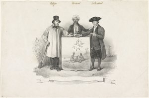 Våbenskjold med belgiske, javanesere og hollændere, 1826 af Anonymous