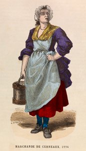 En kernehandler i 1774 (valnødder) - Valnøddesælger i 1774 - privat samling af Anonymous Anonymous