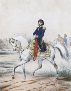 Abdulmecid Ier - Sultan Abduelmecid I (1823-1861) - Anonym - 1853 - Farvelitografi - 37x27,4 - Privat samling af Anonymous Anonymous