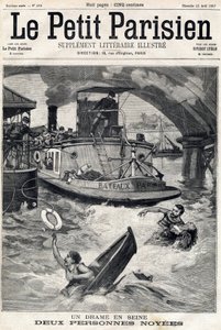 Ulykke i Seinen: to personer i en druknet båd. I "" Le Petit Parisien"" den 25/04/1897. af Anonymous Anonymous