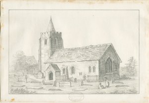 Acton Trussell Church: blyantstegning, nd [?1800-tallet] (tegning) af Anonymous Anonymous