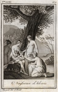 Adonis er født. Stik fra 1819 i "Lettres a Emilie sur la mythologie" af Charles Albert Demoustier (1760-1801). Privat samling. af Anonymous Anonymous