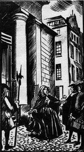 Affære om giftstoffer under kong Ludvig XIV mellem 1672 og 1692: arrestationen af Catherine Deshayes, hustru Monvoisin og tilnavnet La Voisin (1640-1680) af Gabriel Nicolas de La Reynie. Illustration taget fra "" Le petit journal illustrious"" 1931 af Anonymous Anonymous