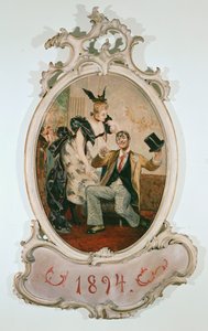 Alexander Girardi og Marie Geistinger som doktor Falke og Rosalinde i Johann Strauss
