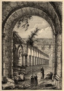 Tidligere kloster af Cordeliers-klosteret eller Saint-Francois de Quimper (Finistere) - - indgravering i "" PATRIE" - PECTURESSE BESKRIVELSE AF FRANKRIG I 6 BIND AF LUCIEN HUARD - slutningen af ​​1800-tallet af Anonymous Anonymous
