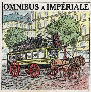 Dyretræk: omnibus a imperiale i det 19. århundrede. Anonym illustration fra 1925. Privat samling. af Anonymous Anonymous