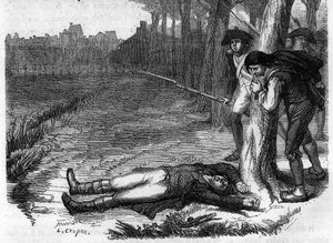 Arrestation af Charles Jean Marie Barbaroux (1767-1794), fransk politiker i 1793 - Indgravering i "Histoire des Girondins" af Alphonse de Lamartine (1790-1869) 1865-1866 - Privat samling af Anonymous Anonymous