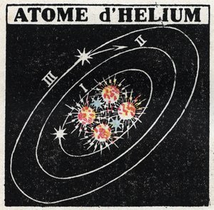 Atom og videnskab: Helium Atom. Anonym illustration fra 1925. Privat samling. af Anonymous Anonymous